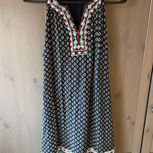 THML Navy and Cream Geometric Maxi Dress